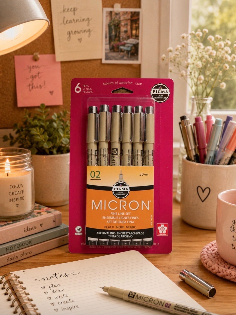 Sakura Micron Archival Ink Pens - Black - 6 Pack